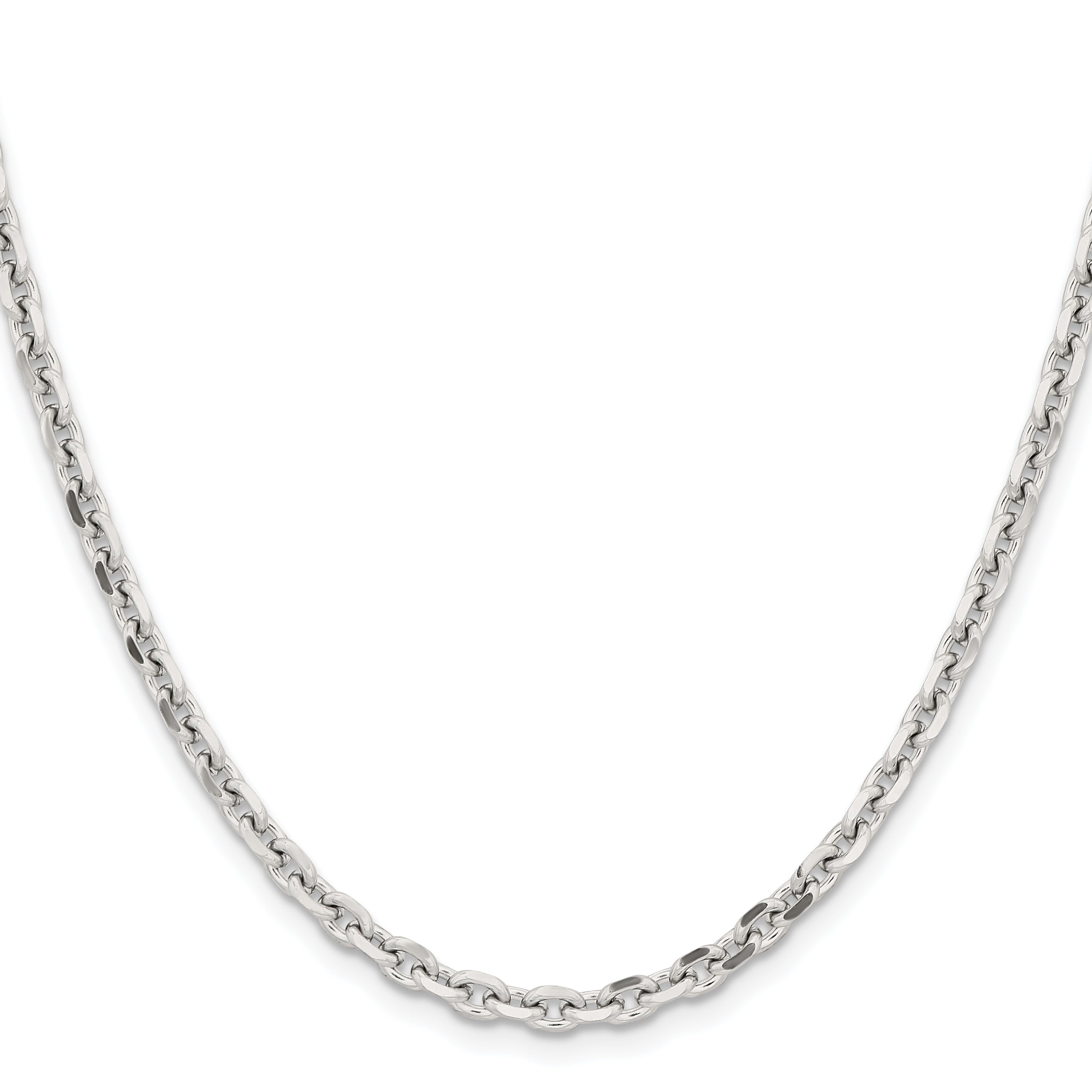 Stainless Steel Chisel Polished 4.3mm 24 Inch Cable Chain Necklace