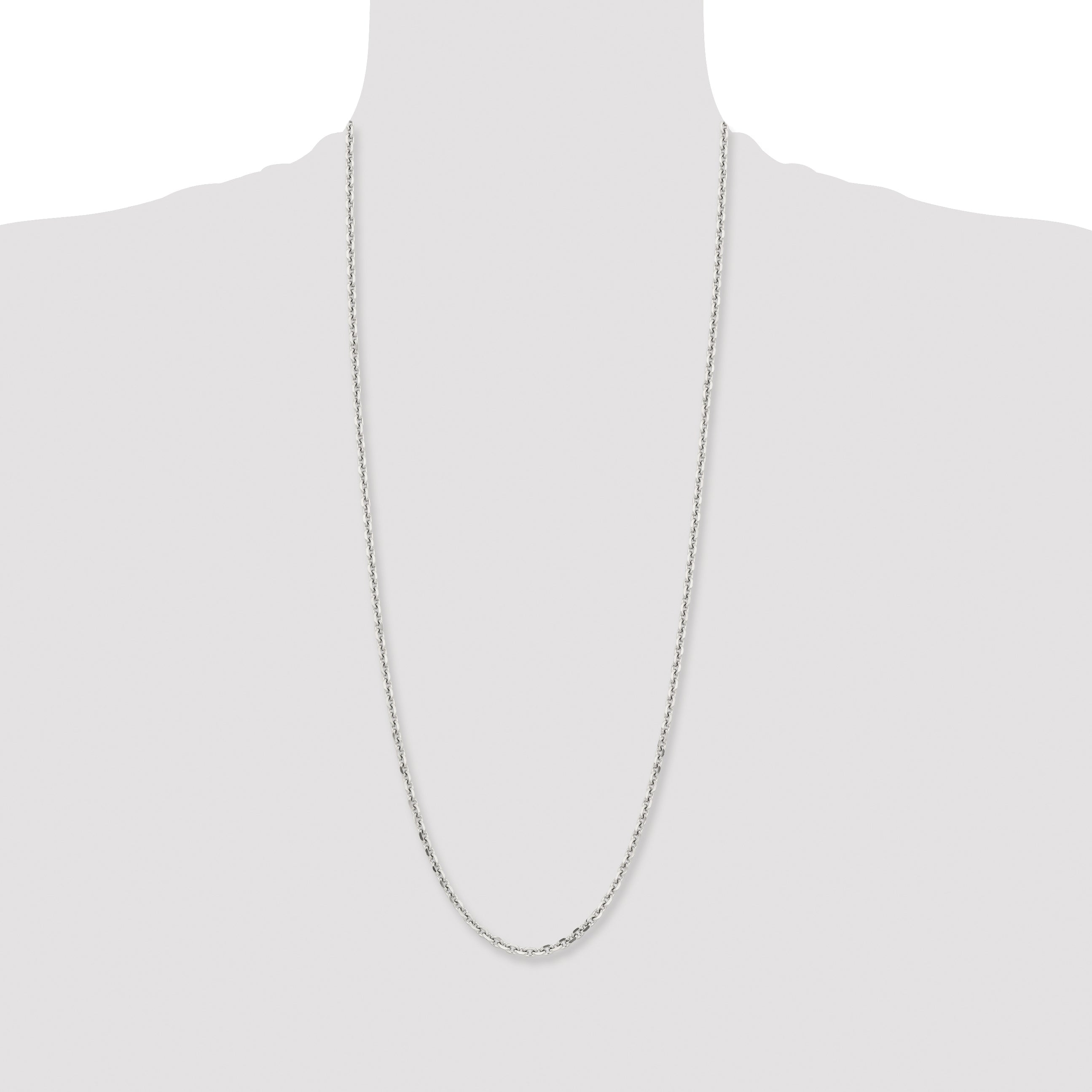 Stainless Steel Chisel Polished 4.3mm 30 Inch Cable Chain Necklace