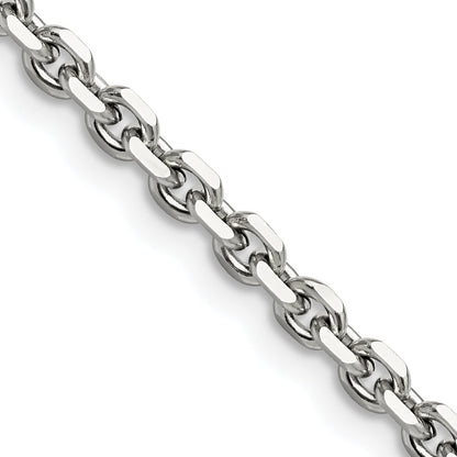 Stainless Steel Chisel Polished 4.3mm 20 Inch Cable Chain Necklace