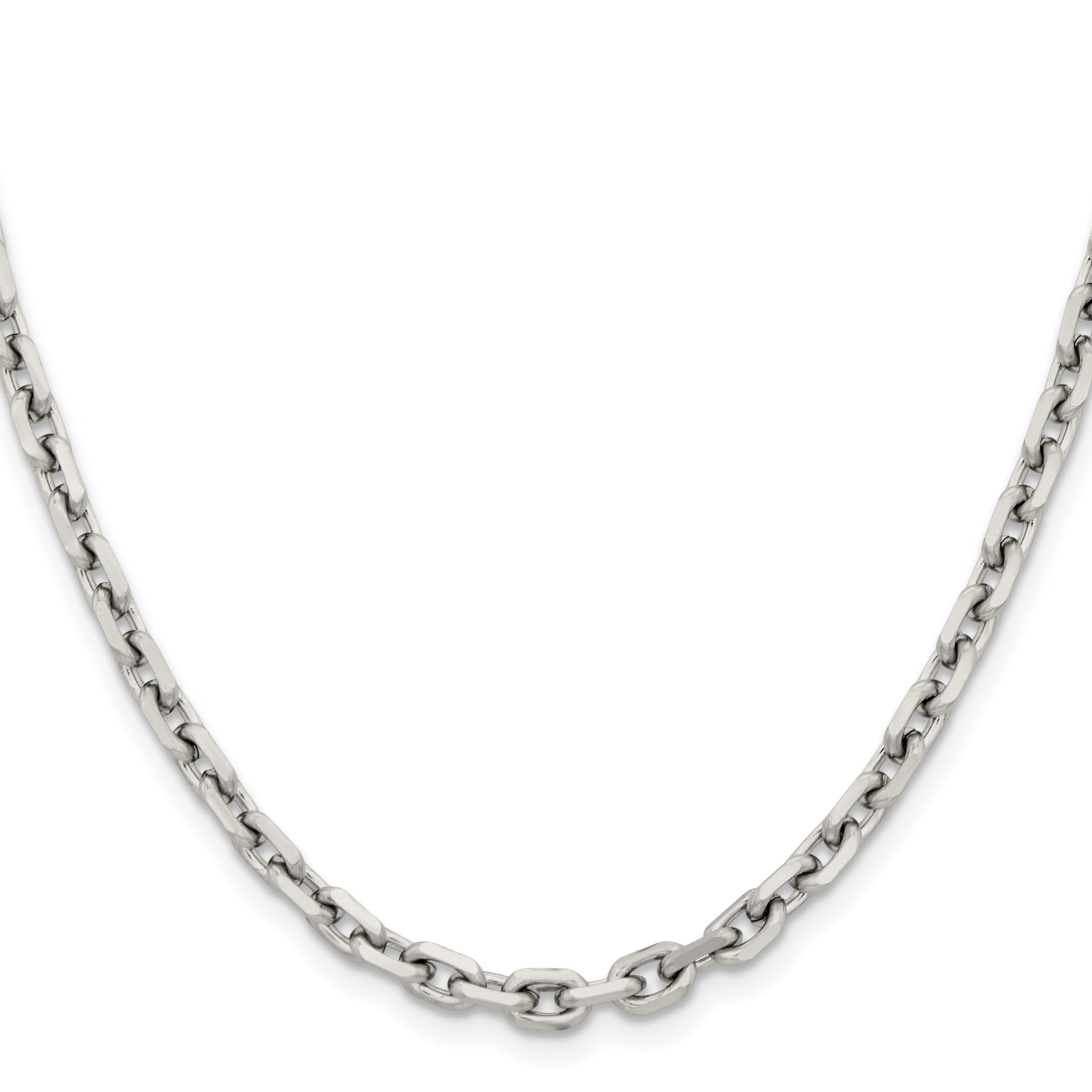 Stainless Steel Chisel Polished 5.3mm 20 Inch Cable Chain Necklace