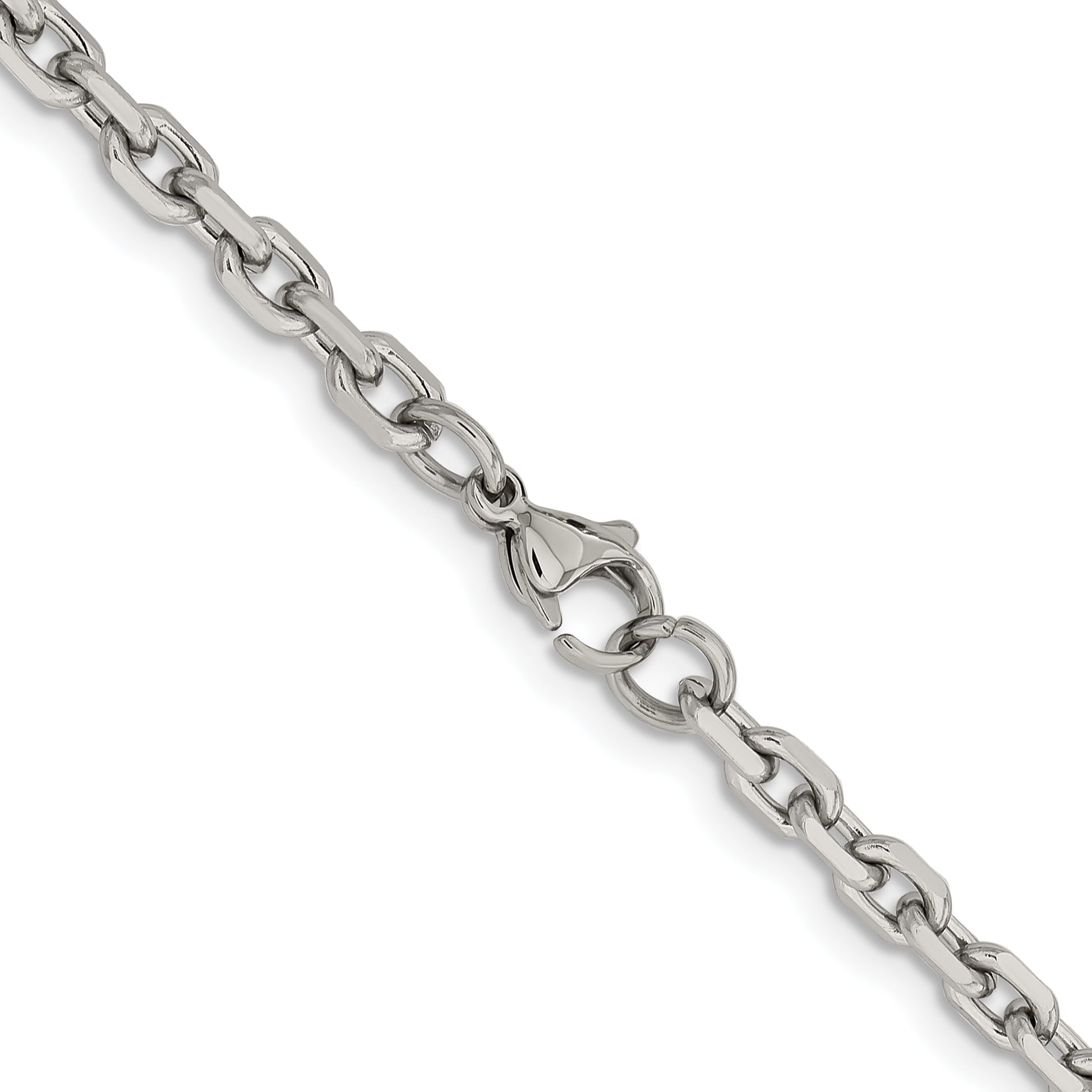 Stainless Steel Chisel Polished 5.3mm 20 Inch Cable Chain Necklace