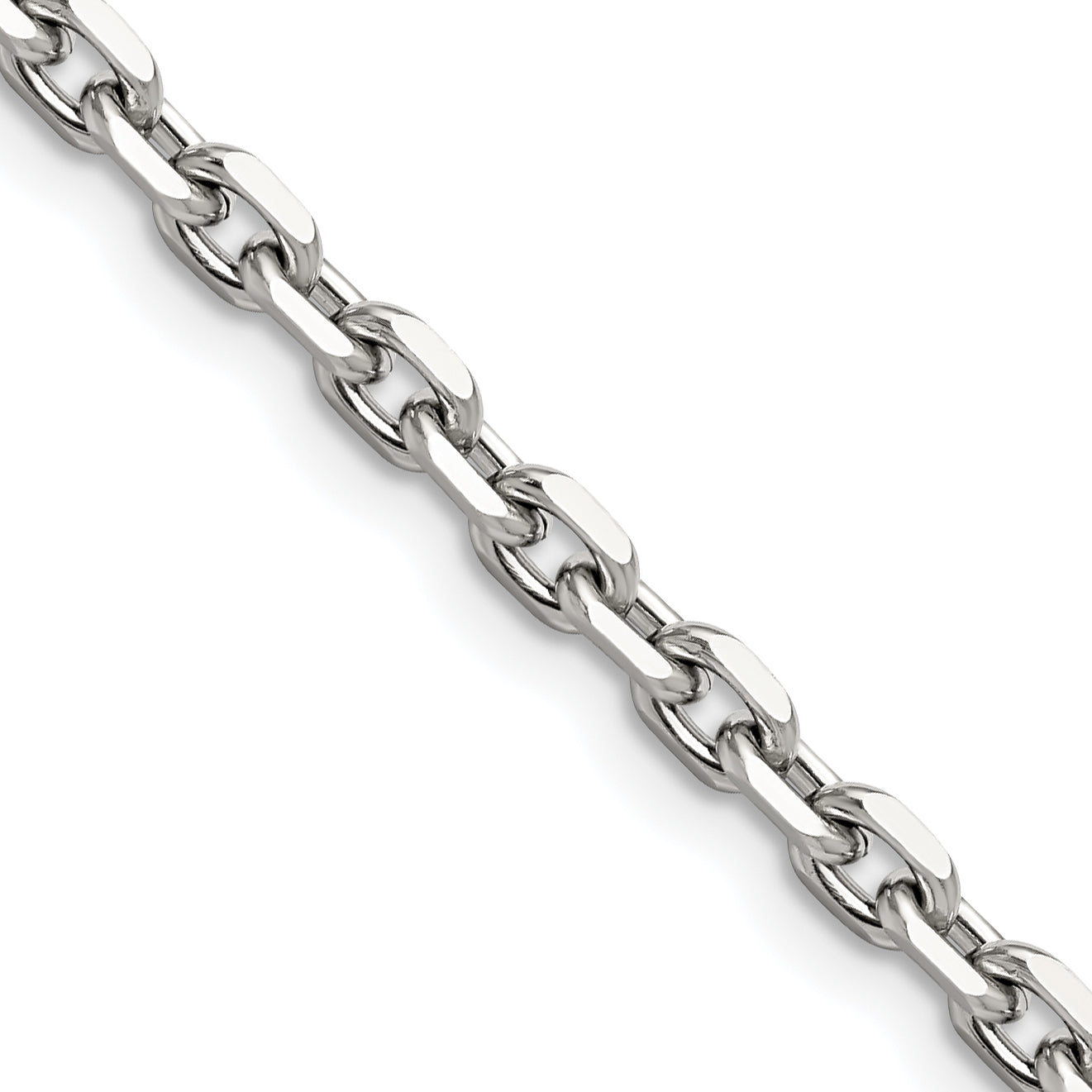 Stainless Steel Chisel Polished 5.3mm 22 Inch Cable Chain Necklace