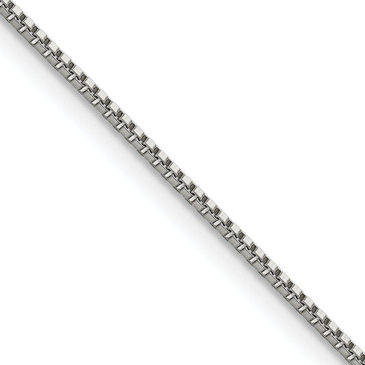 Stainless Steel Chisel Polished 1.2mm 16 Inch Box Chain Necklace