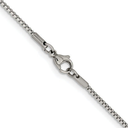 Stainless Steel Chisel Polished 1.5mm 20 Inch Box Chain Necklace