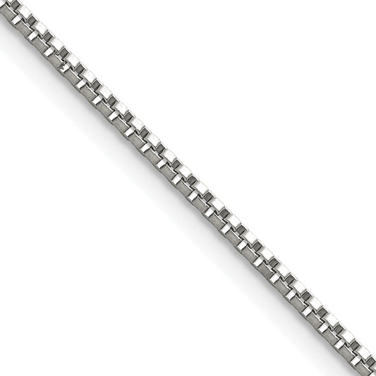 Stainless Steel Chisel Polished 1.5mm 24 Inch Box Chain Necklace