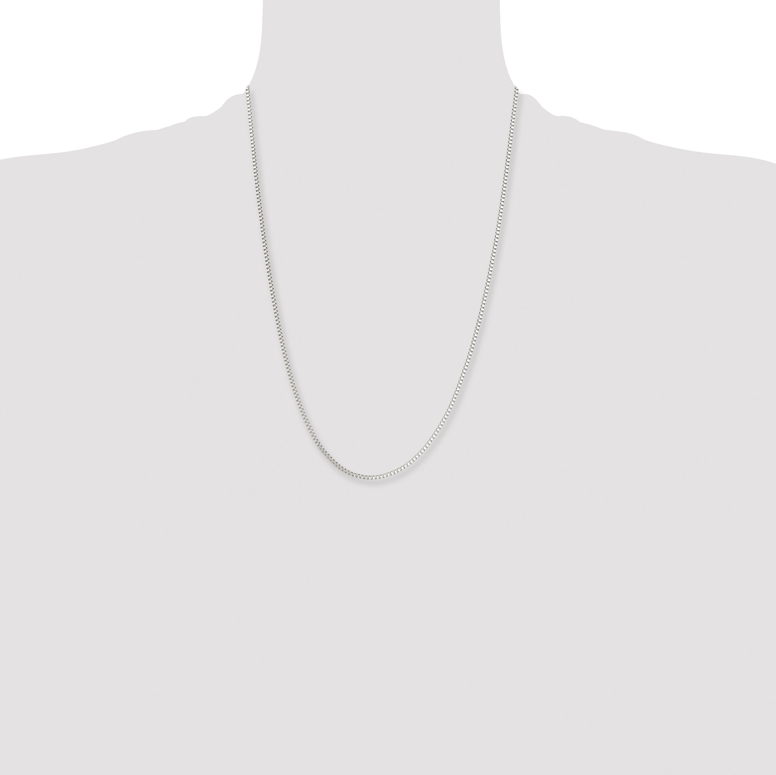 Stainless Steel Chisel Polished 2mm 24 Inch Box Chain Necklace