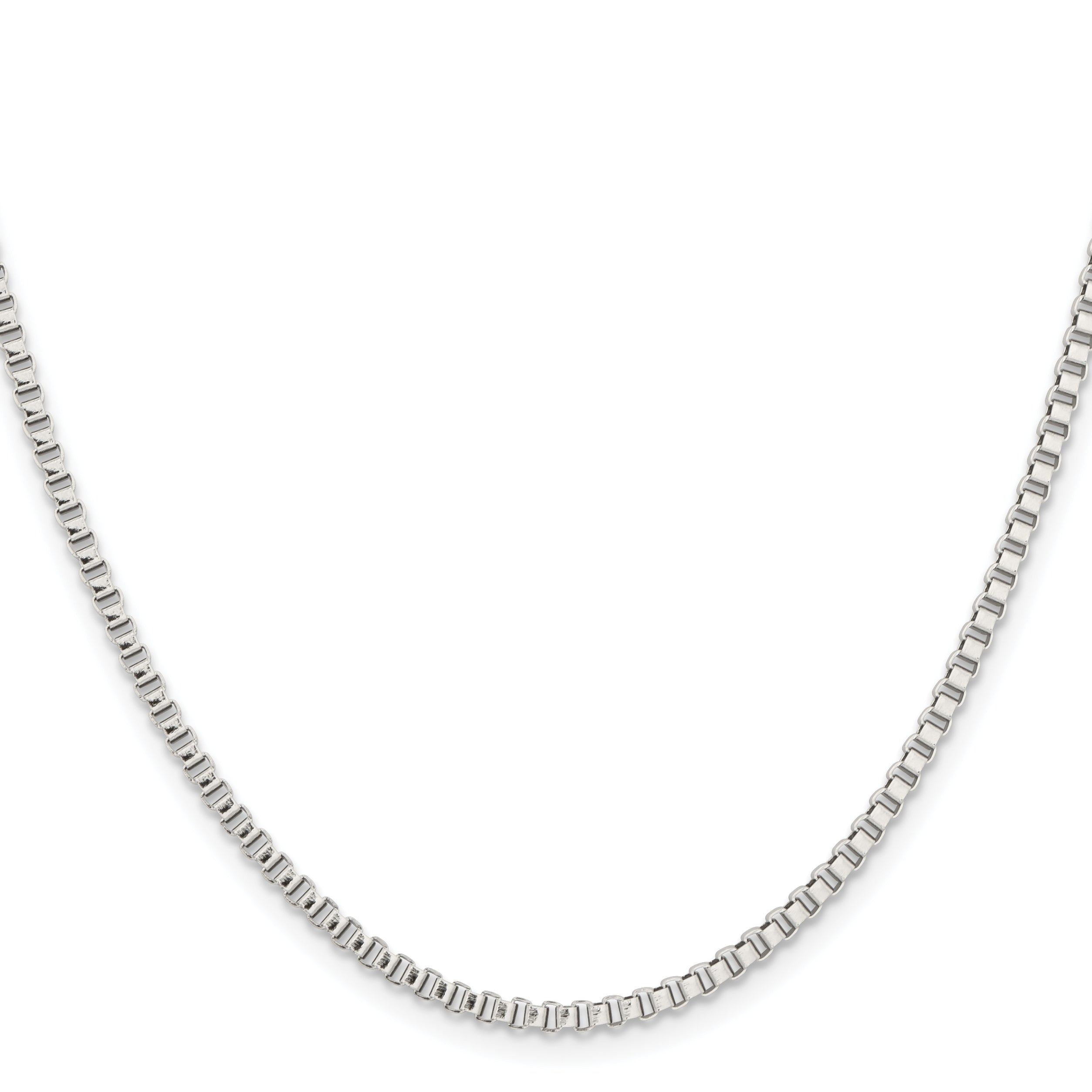 Stainless Steel Chisel Polished 2.4mm 18 Inch Box Chain Necklace