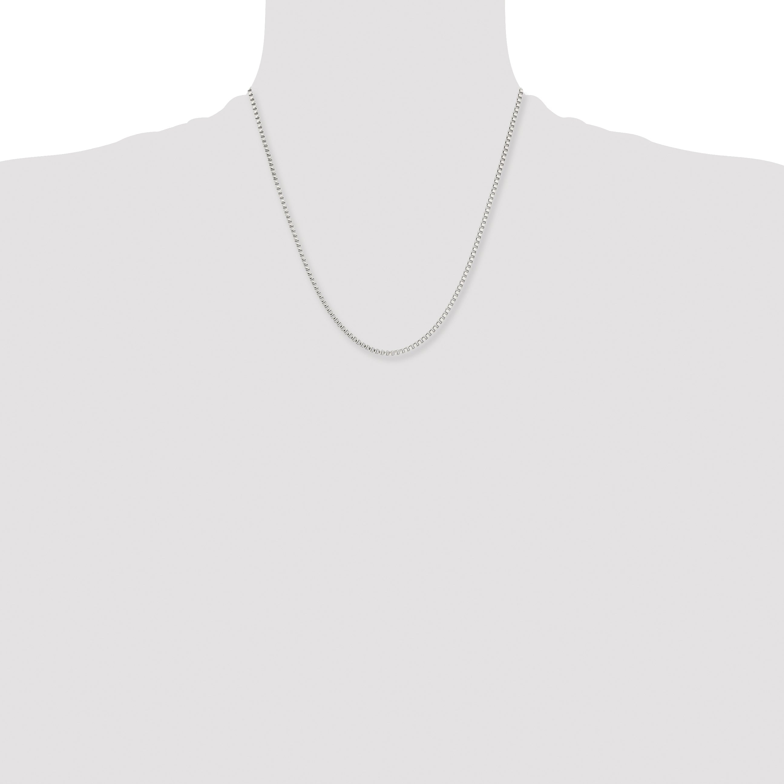 Stainless Steel Chisel Polished 2.4mm 20 Inch Box Chain Necklace