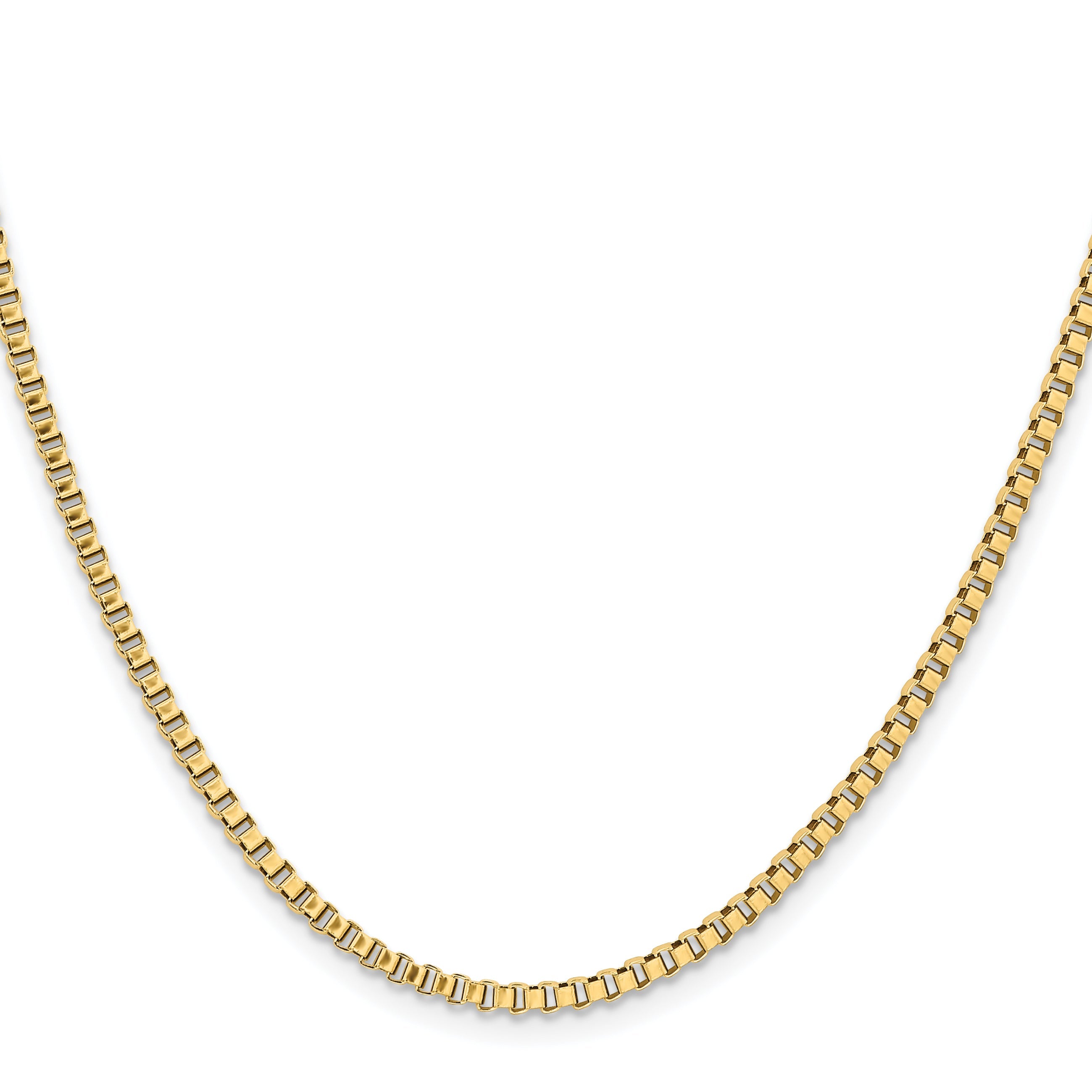 Stainless Steel Chisel Polished Yellow Ip-Plated 2.4mm 18 Inch Box Chain