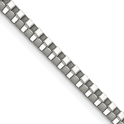 Stainless Steel Chisel Polished 3.2mm 22 Inch Box Chain