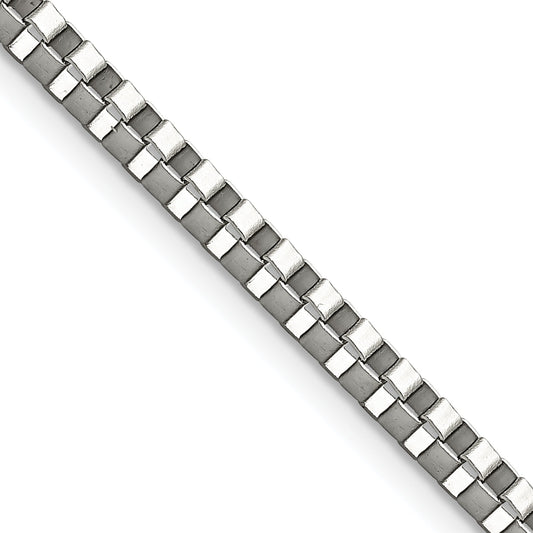 Stainless Steel Chisel Polished 3.2mm 22 Inch Box Chain