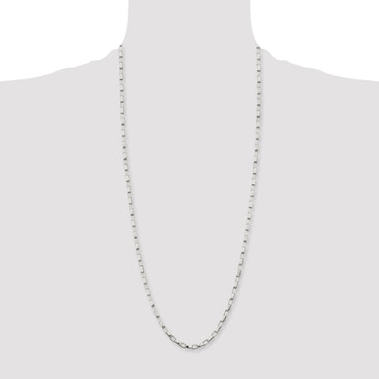 Stainless Steel Chisel Polished 4.8mm 30 Inch Square Link Chain