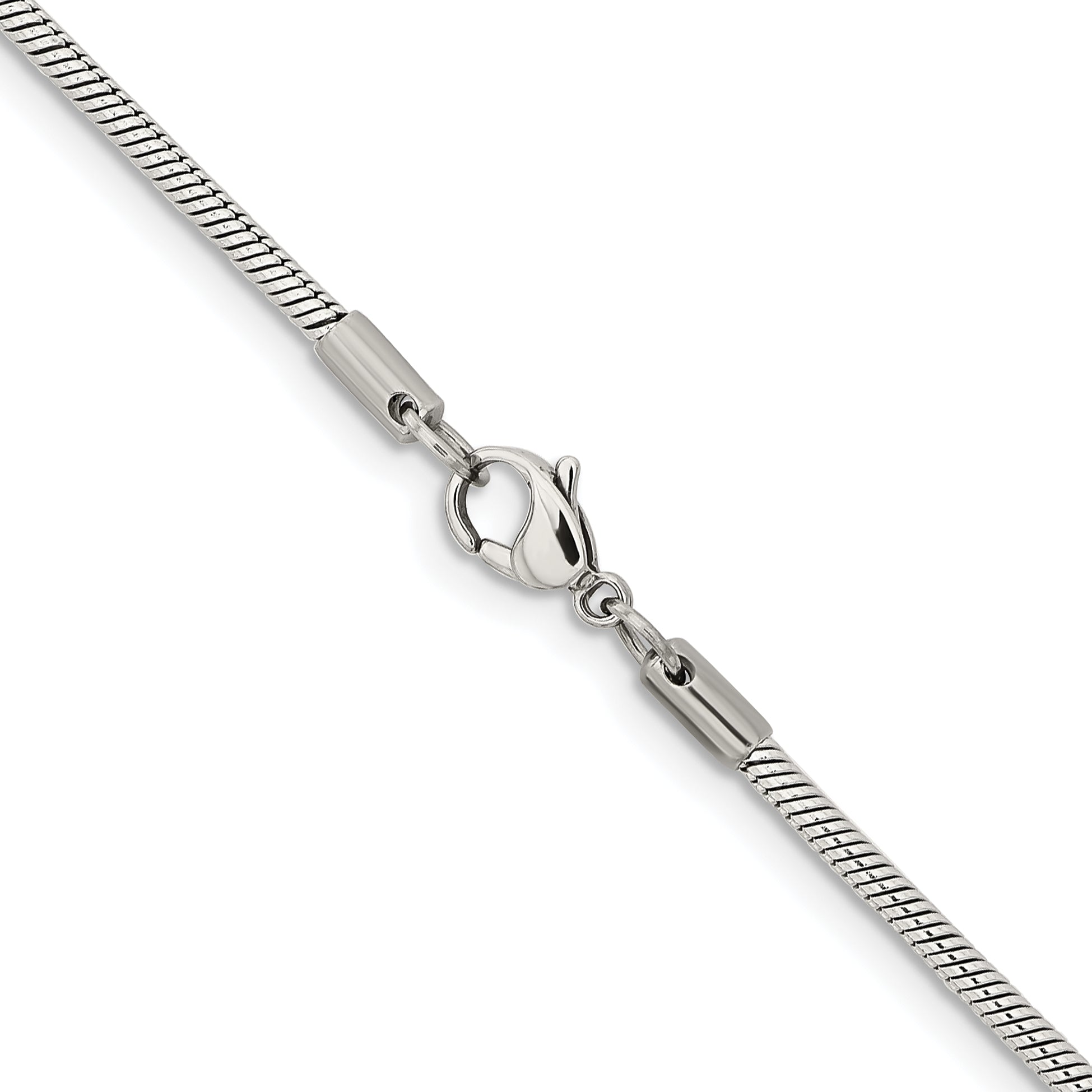 Stainless Steel Chisel Polished 2.4mm 24 Inch Snake Chain Necklace