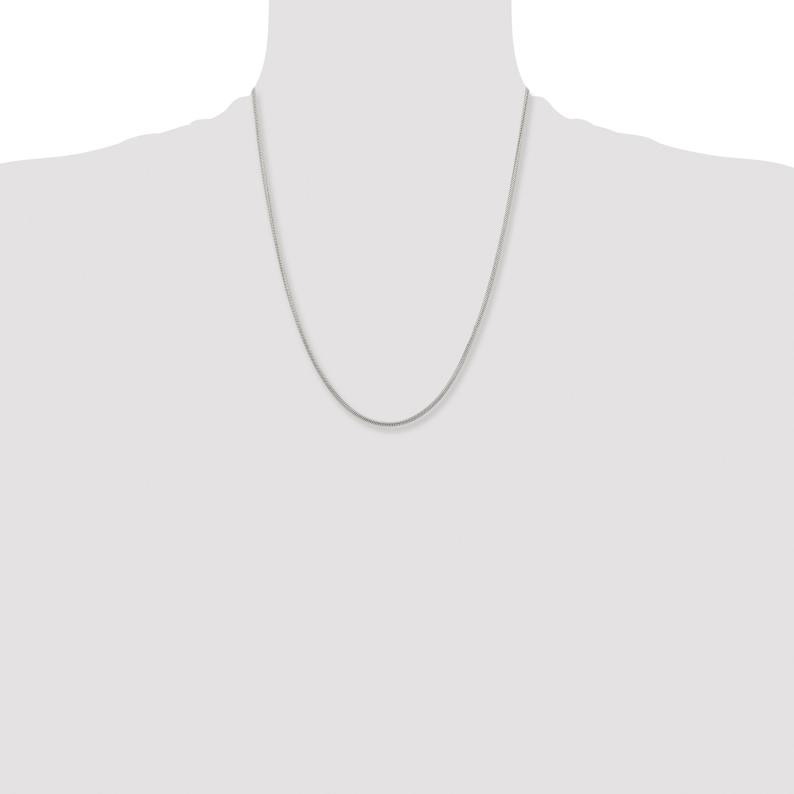 Stainless Steel Chisel Polished 2.4mm 22 Inch Snake Chain Necklace