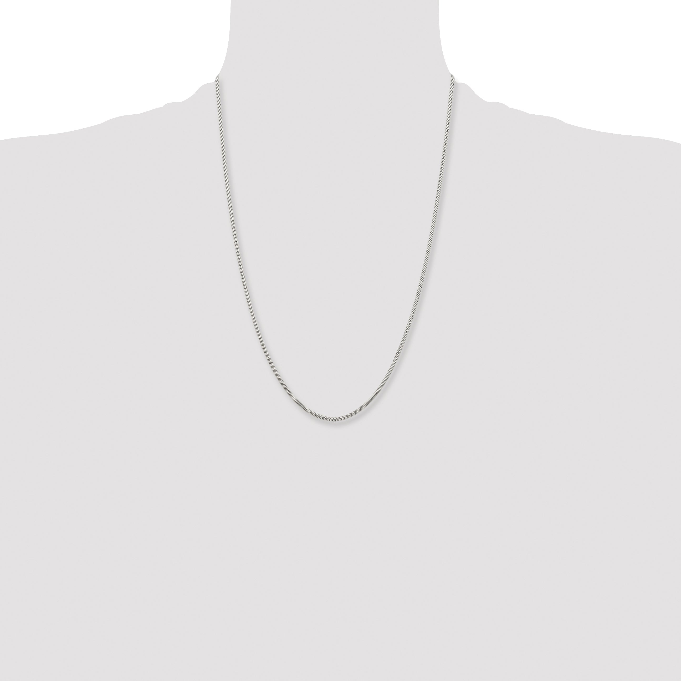 Stainless Steel Chisel Polished 2.4mm 24 Inch Snake Chain Necklace