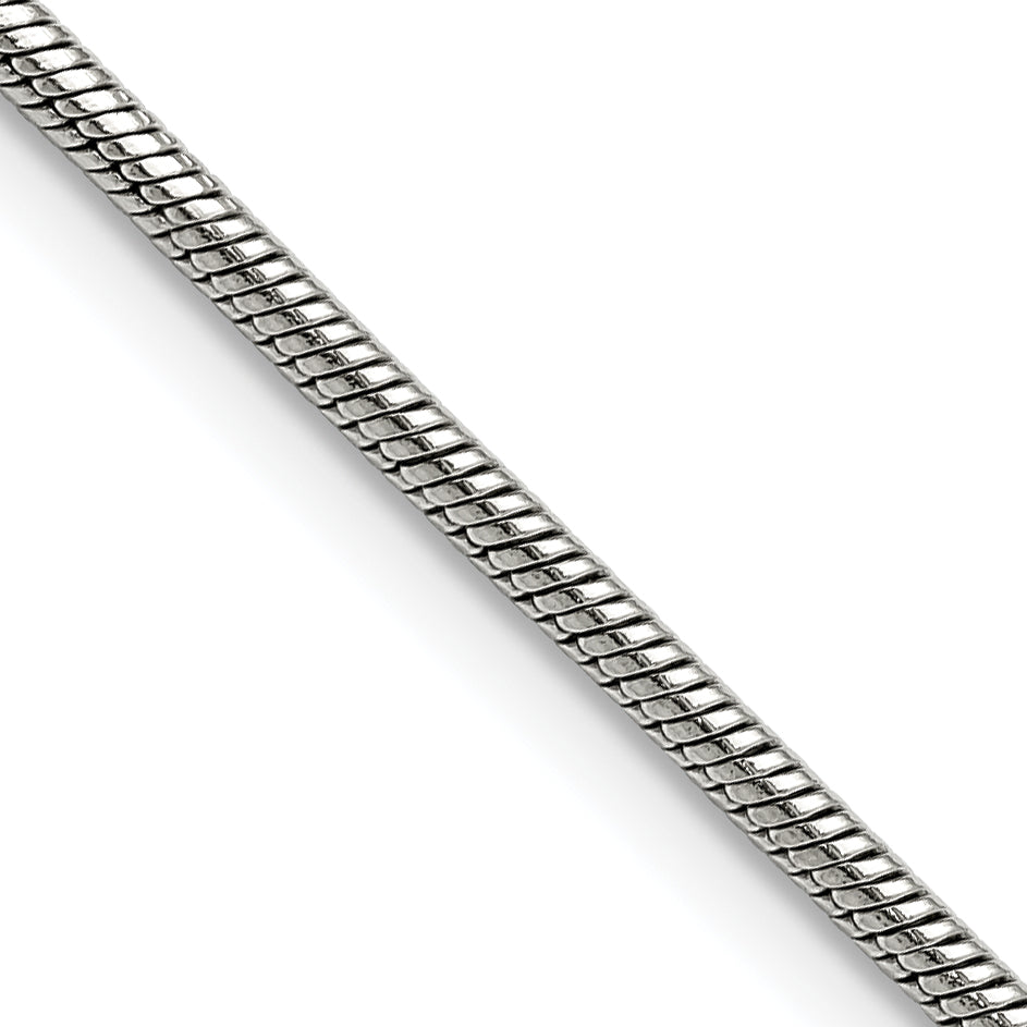 Stainless Steel Chisel Polished 2.4mm 24 Inch Snake Chain Necklace