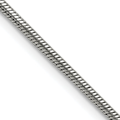Stainless Steel Chisel Polished 2.4mm 30 Inch Snake Chain