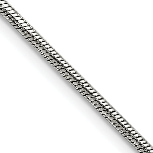 Stainless Steel Chisel Polished 2.4mm 30 Inch Snake Chain