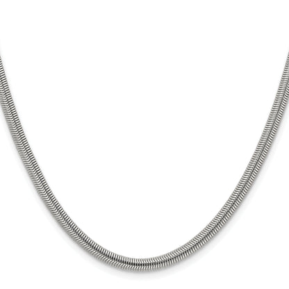 Stainless Steel Chisel Polished 4.2mm 20 Inch Flat Snake Chain Necklace