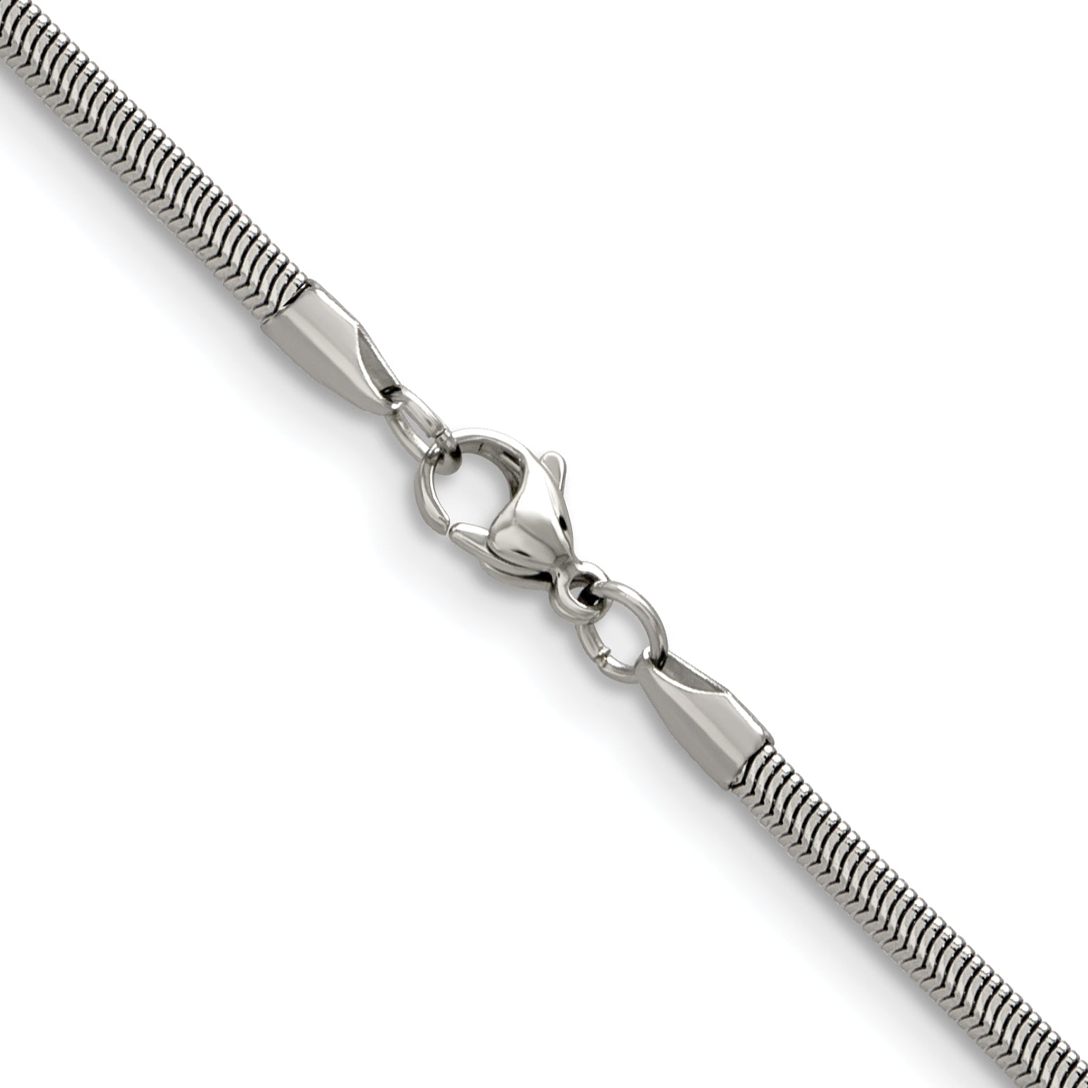 Stainless Steel Chisel Polished 4.2mm 20 Inch Flat Snake Chain Necklace