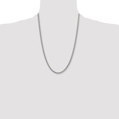 Stainless Steel Chisel Polished 4.2mm 24 Inch Flat Snake Chain Necklace