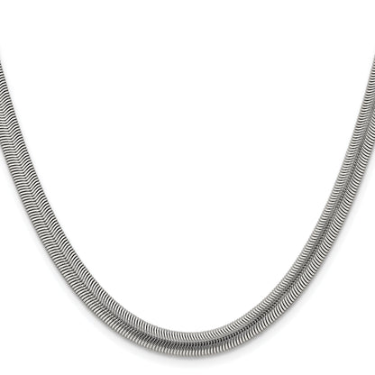 Stainless Steel Chisel Polished 6.2mm 24 Inch Flat Snake Chain