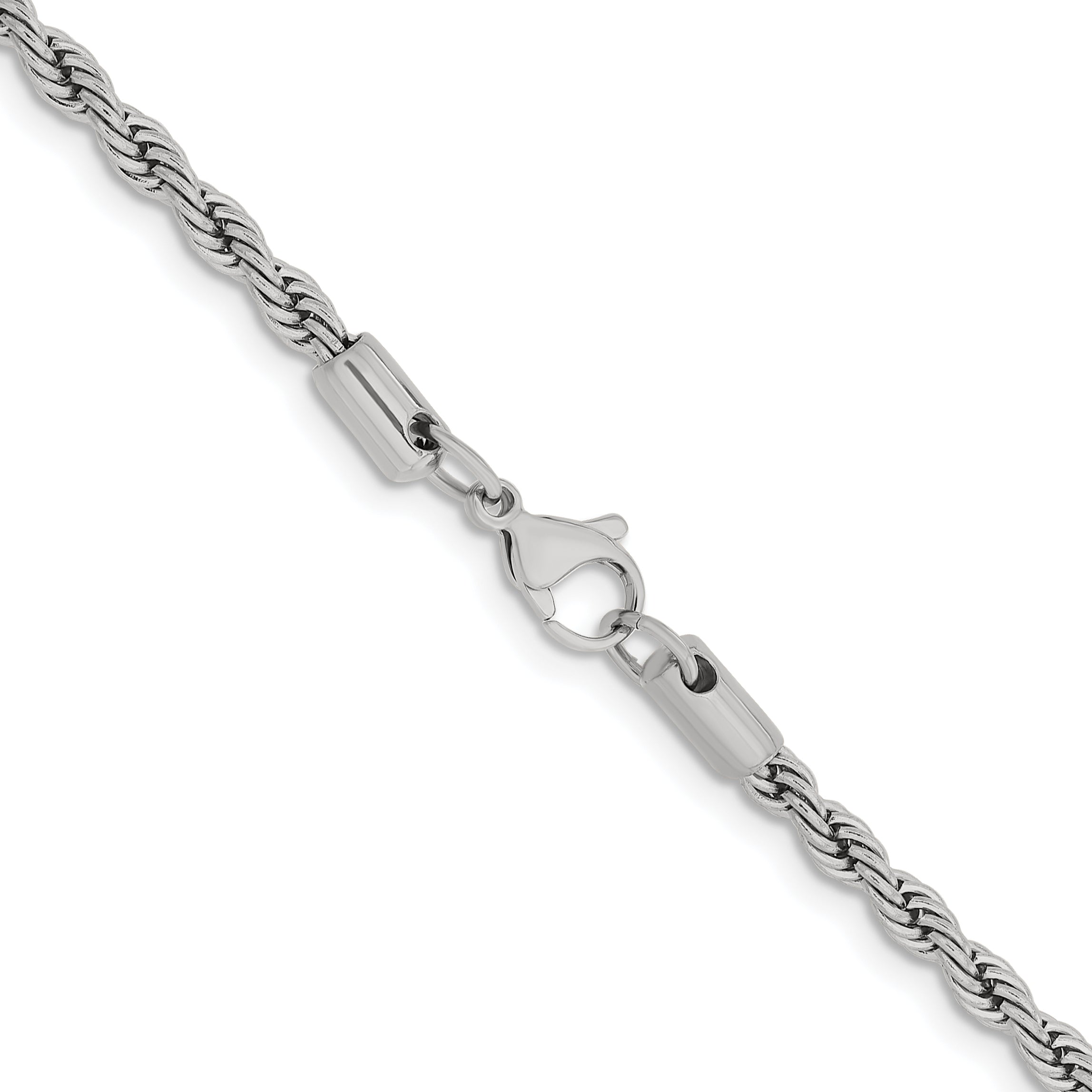 Stainless Steel Chisel Polished 4mm 30 Inch Rope Chain Necklace
