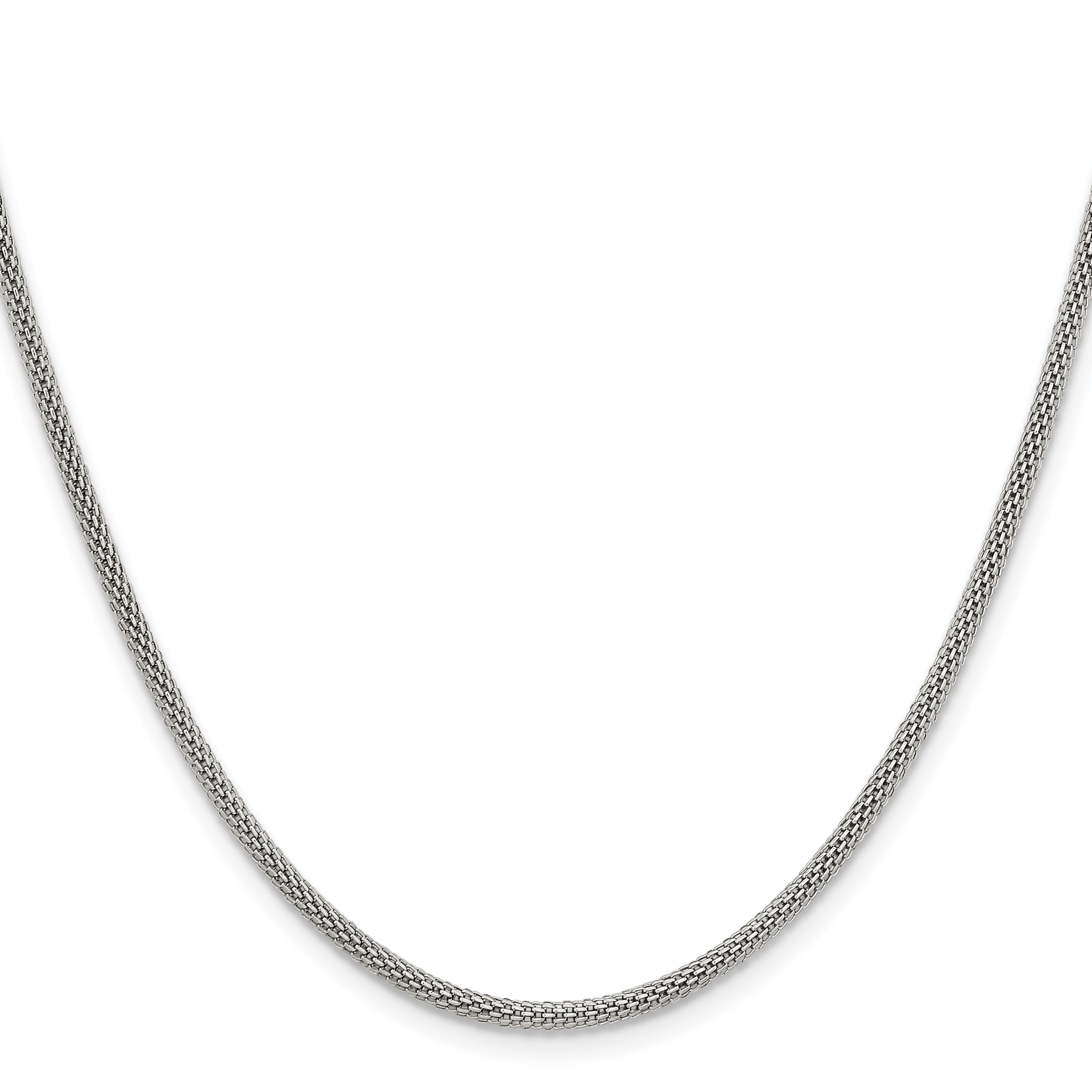 Stainless Steel Chisel Polished 2.5mm 20 Inch Bismark Chain Necklace
