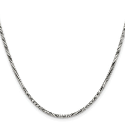Stainless Steel Chisel Polished 2.5mm 24 Inch Bismark Chain Necklace
