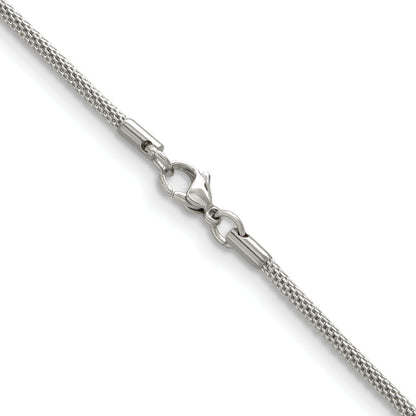 Stainless Steel Chisel Polished 2.5mm 24 Inch Bismark Chain Necklace