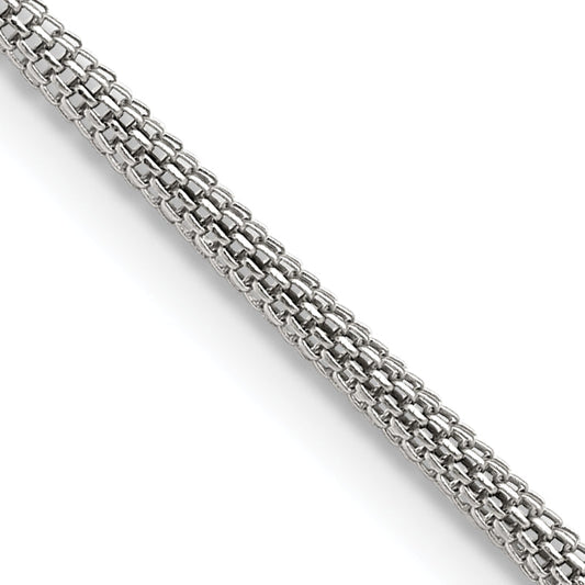 Stainless Steel Chisel Polished 2.5mm 20 Inch Bismark Chain Necklace