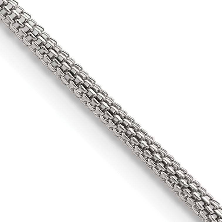 Stainless Steel Chisel Polished 2.5mm 30 Inch Bismark Chain Necklace