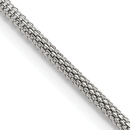 Stainless Steel Chisel Polished 2.5mm 30 Inch Bismark Chain Necklace