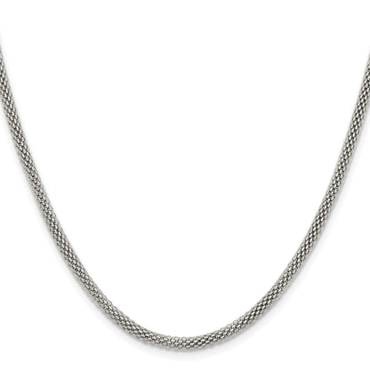Stainless Steel Chisel Polished 3.2mm 30 Inch Bismark Chain Necklace