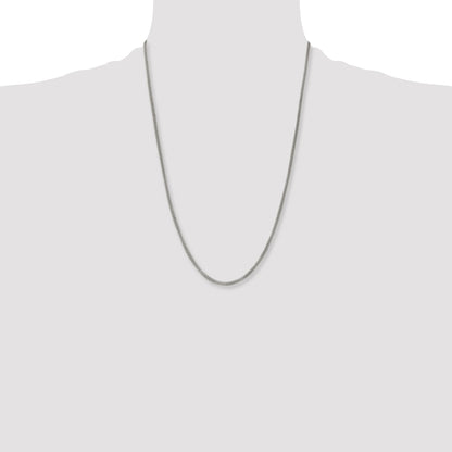 Stainless Steel Chisel Polished 3.2mm 24 Inch Bismark Chain Necklace