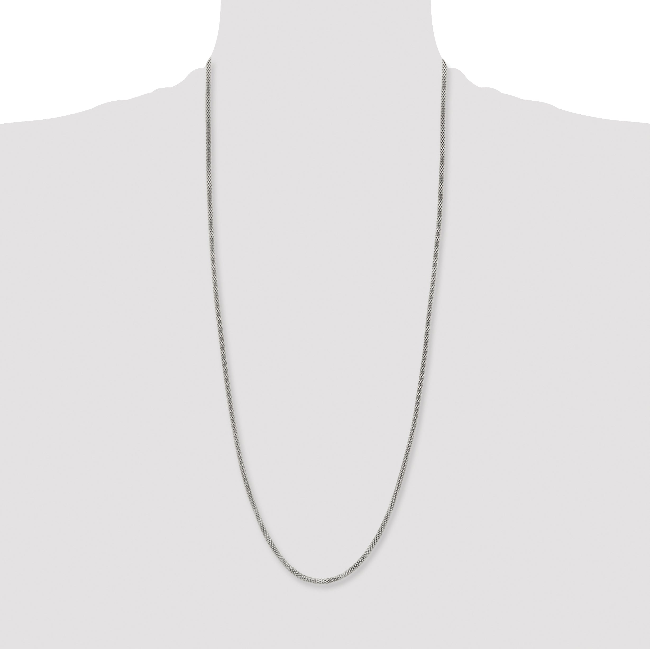 Stainless Steel Chisel Polished 3.2mm 30 Inch Bismark Chain Necklace