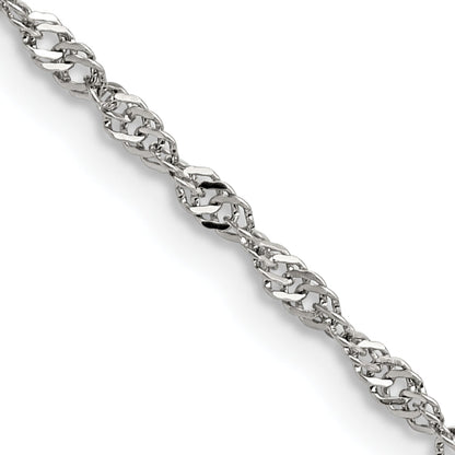 Stainless Steel Chisel Polished 2.5mm 24 Inch Singapore Chain Necklace