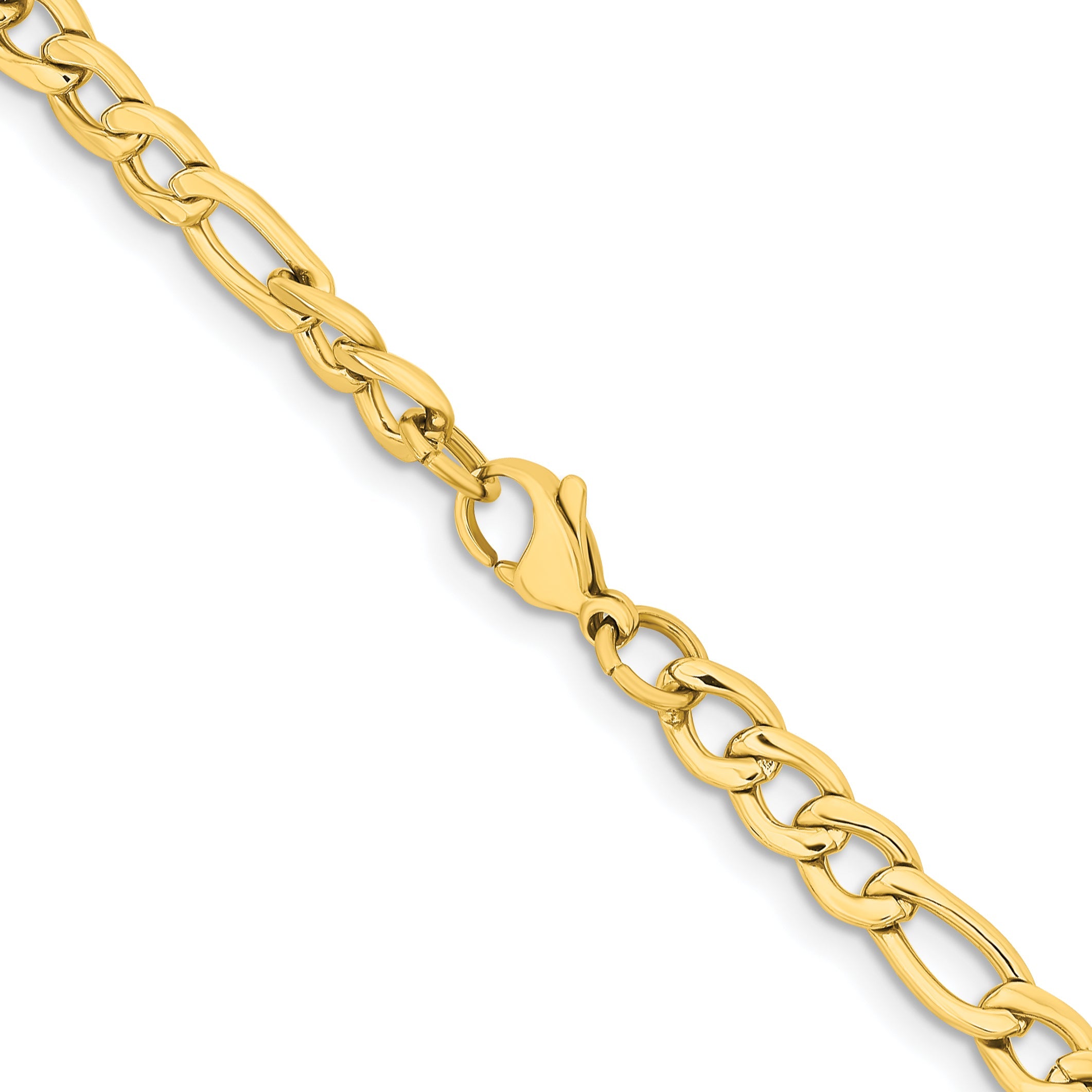 Stainless Steel Chisel Polished Yellow Ip-Plated 6.3mm 22 Inch Figaro Chain Necklace