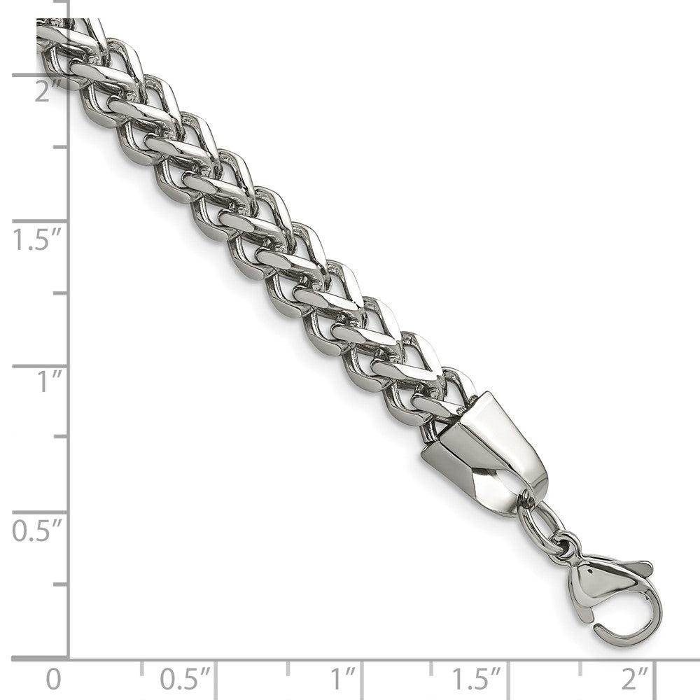 Stainless Steel Chisel Polished 5.5mm 8.5 Inch Franco Chain Bracelet