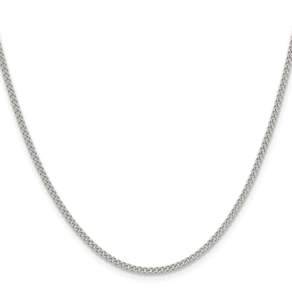 Stainless Steel Chisel Polished 2.25mm 22 Inch Round Curb Chain Necklace