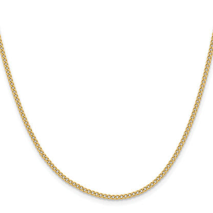 Stainless Steel Chisel Polished Yellow Ip-Plated 2.25mm 22 Inch Round Curb Chain Necklace