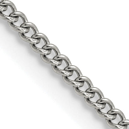 Stainless Steel Chisel Polished 2.25mm 20 Inch Round Curb Chain Necklace