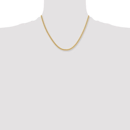 Stainless Steel Chisel Polished Yellow Ip-Plated 4mm 18 Inch Round Curb Chain Necklace