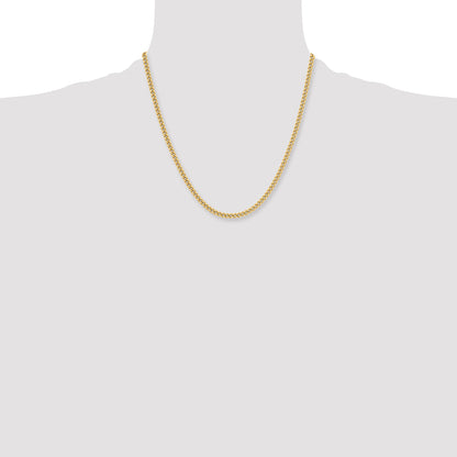 Stainless Steel Chisel Polished Yellow Ip-Plated 4mm 20 Inch Round Curb Chain Necklace