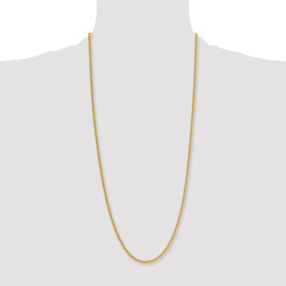 Stainless Steel Chisel Polished Yellow Ip-Plated 4mm 30 Inch Round Curb Chain Necklace