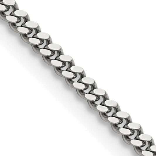 Stainless Steel Chisel Polished 3mm 22 Inch Curb Chain