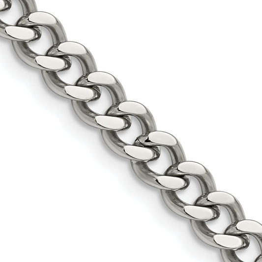 Stainless Steel Chisel Polished 6.75mm 24 Inch Curb Chain