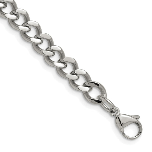 Stainless Steel Chisel Polished 7.5mm 8 Inch Curb Chain