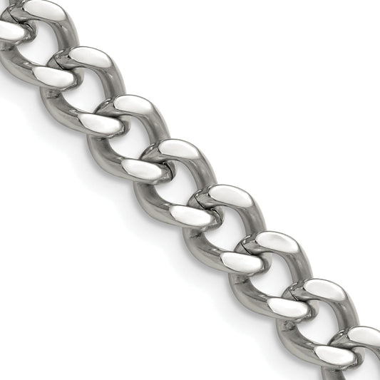 Stainless Steel Chisel Polished 7.5mm 22 Inch Curb Chain