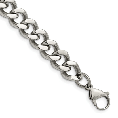 Stainless Steel Chisel Polished 11.5mm 8.5 Inch Curb Chain Bracelet